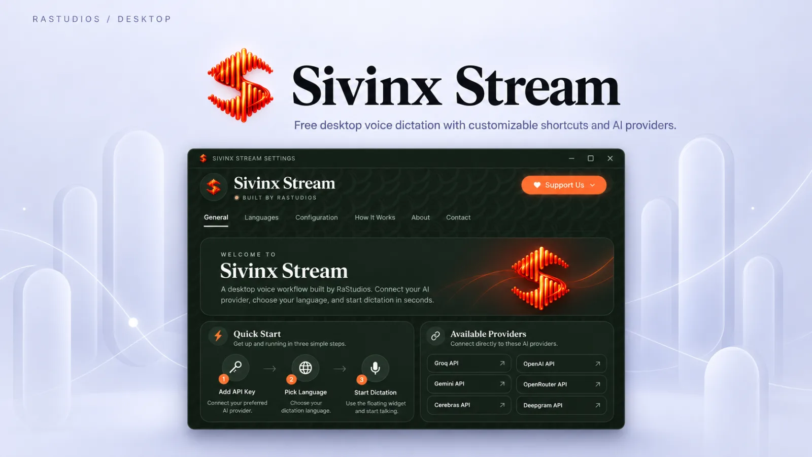 Sivinx Stream desktop preview